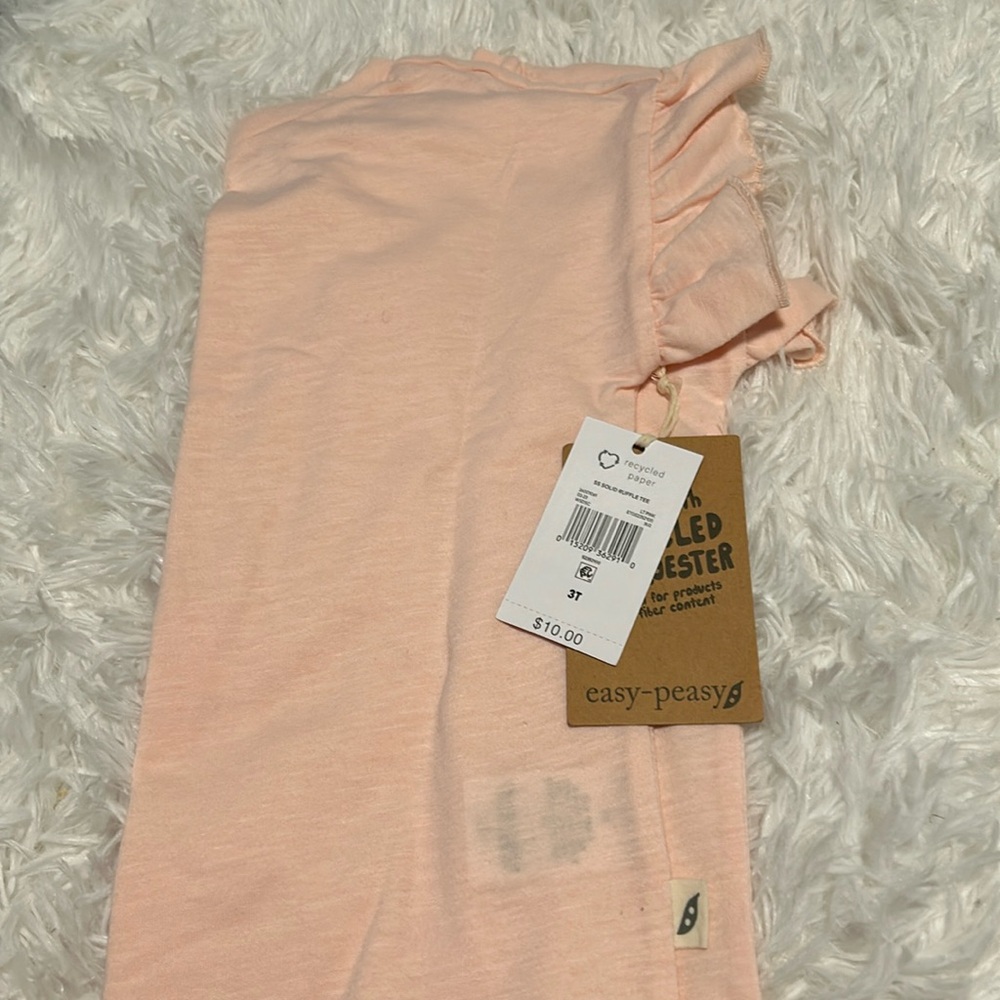 Easy-peasy girls solid ruffle tee true fit very comfortable fresh designs